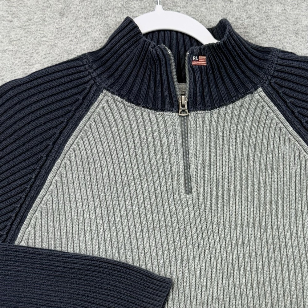 Polo Jeans Co Ralph Lauren Ribbed Knit Turtleneck Flag Patch Logo Men Sz XL